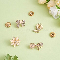 4Pcs 4 Style Crystal Rhinestone Bowknot & Sunflower Brooches&nbsp;JBR078A