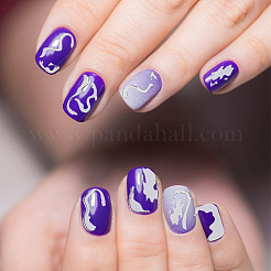 10 Sheets 10 Style Gold Stamping Wave French French Tips Nail Stickers&nbsp;MRMJ-HY0002-33