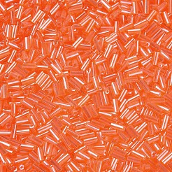 透明色光沢ガラスラッパビーズ  丸い穴  サンゴ  3~8x2mm  穴：0.7mm  約450g /ポンド&nbsp;SEED-N005-001-A11