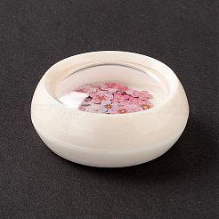 Diyクリスタルエポキシ樹脂材料充填  フラワーネイルアートスパンコール  工芸品作りのため  使い捨てプラスチックボックス付き  ピンク  5~6x5.5~6x0.1mm&nbsp;LS-DIY-E036-21