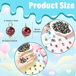100Pcs Baking Paint Imitation Jade Glass Pendants&nbsp;PALLOY-CJ00195