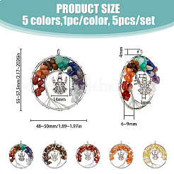 1 Set Natural Mixed Stone Chip Big Pendants&nbsp;PALLOY-FH0001-85