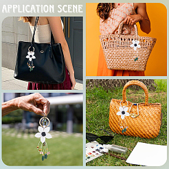 Leather and Alloy Keychain&nbsp;HJEW-WH20022-04A-01