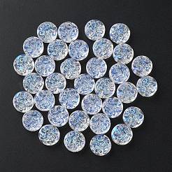 35個の透明スプレー塗装ガラスビーズ  フラットラウンド  クリアAB  13.5x8.5mm  穴：1.2mm&nbsp;GLAA-YW0001-65