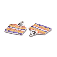 ハロウィンアロイエナメルペンダント  目でケーキ  プラチナ  21x17.5x1mm  穴：1.5mm&nbsp;ENAM-B047-06P