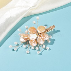 Wedding Corsage Natural Keshi Pearl Brooch&nbsp;JEWB-BR00061-02