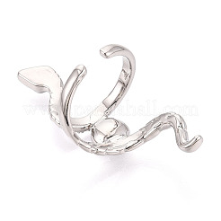 Snake Brass Micro Pave Cubic Zirconia Cup Peg Ring Settings&nbsp;KK-N274-40P