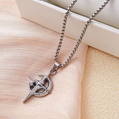 Star Moon Stainless Steel Crystal Rhinestone Pendant Necklaces&nbsp;FS-WGC8607-01