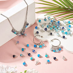 100Pcs Mixed Styles Glass Pendants&nbsp;PALLOY-TADJ00007