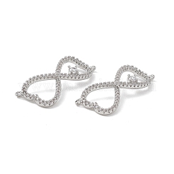 Brass Micro Pave Clear Cubic Zirconia Connector Charms&nbsp;KK-E068-VB391