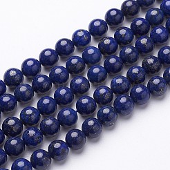 染色されたグレードAの天然ラピスラズリビーズ  ラウンド  直径約8mm  穴：1mm&nbsp;X1-GSR8mmC123