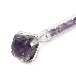 Raw Natural Amethyst Chip on Top Ball-Point Pen&nbsp;AJEW-G063-01F