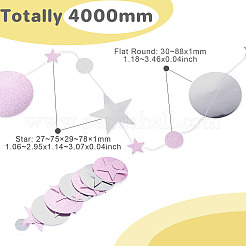 紙製の垂れ幕  パーティーの装飾  スター  4000mm  星：27~75x29~78x1mm  フラットラウンド：30~88x1mm&nbsp;GLAA-TAC0030-060C