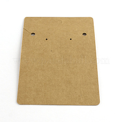 長方形形状厚紙のピアスディスプレイカード  キャメル  100x65x0.5mm&nbsp;X-CDIS-Q001-42