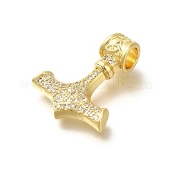 Rack Plating Brass Micro Pave Cubic Zirconia Pendants&nbsp;KK-Z086-65G-02