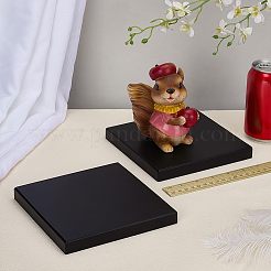 木製ディスプレイ台座  トイモデル展示用  正方形  ブラック  16x16x1.85cm&nbsp;ODIS-WH0030-237C