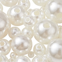 約 1173 個の ABS プラスチック模造パールビーズ  ラウンド  古いレース  3~14x2.5~14mm  穴：1.2~2.3mm、約1173個/箱&nbsp;KY-CJ0001-96