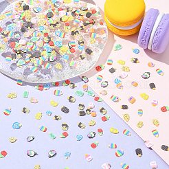 手作り樹脂クレイカボション  ネイルアートの装飾の付属品  アイスキャンデー  ミックスカラー  5.5~8x3.5~5.5x0.5~0.6mm&nbsp;CLAY-CJC0014-04