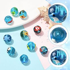 10Pcs 10 Styles Ocean Theme Handmade Glass Enamel Beads&nbsp;LAMP-FS0001-81