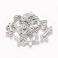 ステンレス鋼の連結リング  ジュエリー作りのための  クロス  ステンレス鋼色  16x10x0.8mm  内径：14x8.5mm&nbsp;STAS-TAC0002-23B