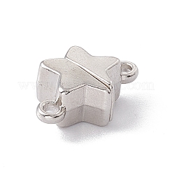 スター合金マグネットクラスプ  ペンダント・ネックレス製作用  銀  11x16x6mm  穴：1.5mm&nbsp;FIND-C013-03A