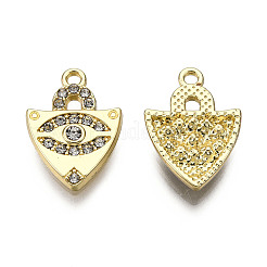 ラックメッキ合金ペンダント  クリスタルラインストーン付き  カドミウムフリー＆ニッケルフリー＆鉛フリー  馬の目付き錨  ライトゴールド  18x13x3mm  穴：1.5mm&nbsp;PALLOY-N155-180