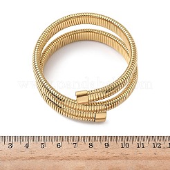 304ステンレススチール製スネークチェーンバングル  幅広のバングル  ゴールドカラー  内径：2-1/8インチ（5.5cm）&nbsp;BJEW-F522-01G
