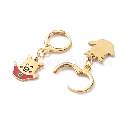 Brass Huggie Hoop Earrings for Christmas&nbsp;EJEW-JE04509