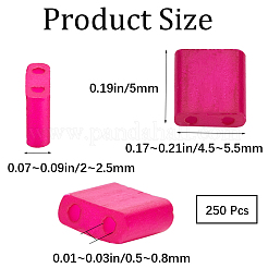 250 穴ガラスシードビーズ 2 個  混合スタイル  正方形  ミックスカラー  5x4.5~5.5x2~2.5mm  穴：0.5~0.8mm&nbsp;SEED-CN0001-28