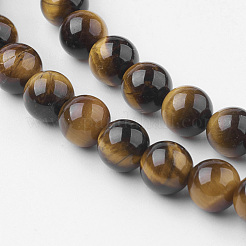 Natural Yellow Tiger Eye Bead Strands&nbsp;G-G735-71-6mm-A