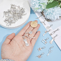 40Pcs 10 Styles Sewing-themed Alloy Pendant Decorations&nbsp;HJEW-GO00254
