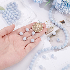 天然カルセドニービーズ連売り  模造アクアマリン  染め＆加熱  ラウンド  8〜mm  穴：1mm  約45~48個/連  15.67''（39.8センチメートル）  2連売り/ボックス&nbsp;G-NB0003-81