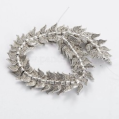 翼チベット風合金ビーズ連売り  無鉛の  アンティークシルバー  6x18x4mm  穴：2mm  約52個/連  8インチ&nbsp;TIBEB-D039-01AS-LF