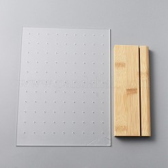 アクリルイヤリングディスプレイオーガナイザーホルダー  ウッドベースと  透明  完成品：7.1x21x24.3cm&nbsp;EDIS-WH0031-04B