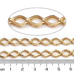 PVD真空メッキ304ステンレススチールリンクチェーン  長持ちメッキ  菱形  ゴールドカラー  10.7x6.5x3mm&nbsp;CHS-H026-10G
