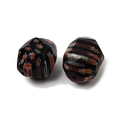 手作りミッレフィオーリガラスビーズ  ナゲット  多面カット  ミックスカラー  21~22x17~18x17~18mm  穴：1mm&nbsp;LAMP-C025-01