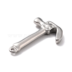 変色しない304ステンレススチールペンダント  ハンマー  ステンレス鋼色  34x21x4.5mm  穴：1.6mm&nbsp;STAS-B024-08P