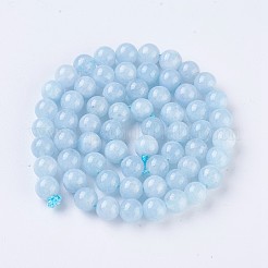 天然石ビーズ  模造アクアマリン  ラウンド  ライトスカイブルー  6mm  穴：1.2mm&nbsp;X1-G-O183-03A-02