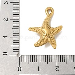 イオンプレーティング（IP）304ステンレスペンダント  ヒトデチャーム  18KGP本金メッキ  25.5x18x7mm  穴：1.6mm&nbsp;STAS-Q334-42G