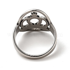 Non-Tarnish 201 Stainless Steel Crown Thick Finger Ring for Women&nbsp;RJEW-G266-39P