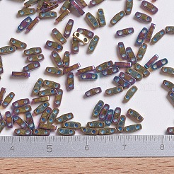 MIYUKIクォーターティラビーズ  日本製シードビーズ  2穴  （qtl188)メタリックパープルゴールドアイリス  5x1.2x1.9mm  穴：0.8mm  約24000個/500g&nbsp;SEED-MY05-QTL188