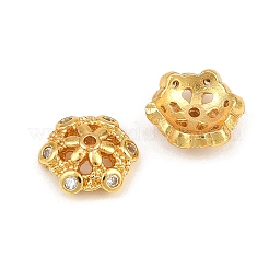 Brass Micro Pave Clear Cubic Zirconia Bead Caps&nbsp;LS-CU-CBA6A75-32G