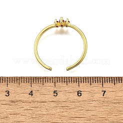 Brass Micro Pave Cubic Zirconia Cuff Rings for Women&nbsp;RJEW-H247-35G-02