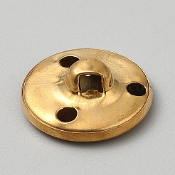 1穴アロイシャンクボタン  フラットラウンド  ゴールドカラー  20x7mm  穴：2.5x2.5mm&nbsp;BUTT-WH0031-38B