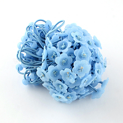 花のヘアアクセサリー弾性ヘアネクタイ  ポニーテールホルダー  アクリルと  ライトスカイブルー  180x2mm  100個/バンドル&nbsp;OHAR-S182-05