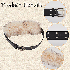 Imitation Leather Rabbit Hair Belt&nbsp;AJEW-WH20019-57B