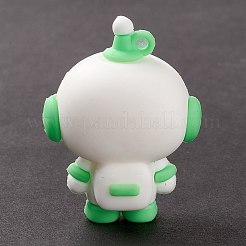 Pvcプラスチック漫画ペンダント  アヒル  ホワイト  48.5x36x24mm  穴：3mm&nbsp;X-KY-G017-C03