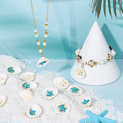 32Pcs 2 Colors Summer Beach Natural Shell Pendants&nbsp;FIND-SC0012-35