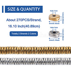 2 Strands 2 Colors Electroplate Non-magnetic Synthetic Hematite Beads Strands&nbsp;G-CW0001-11