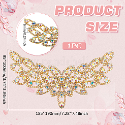 Brass Rhinestone Applique Patch&nbsp;KK-WH0081-78G